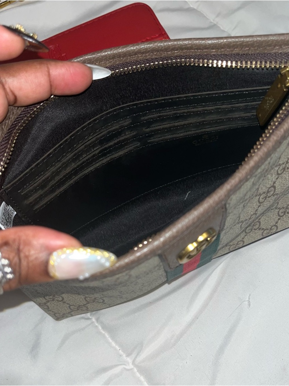 Fashion bag Supreme Canvas Wristlet with Red and Green Web - Picture 2 of 3
